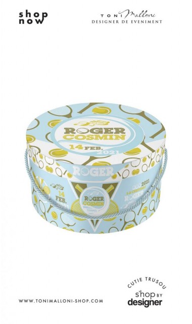 Cutie rotunda trusou botez sport inspirata din tenis 1